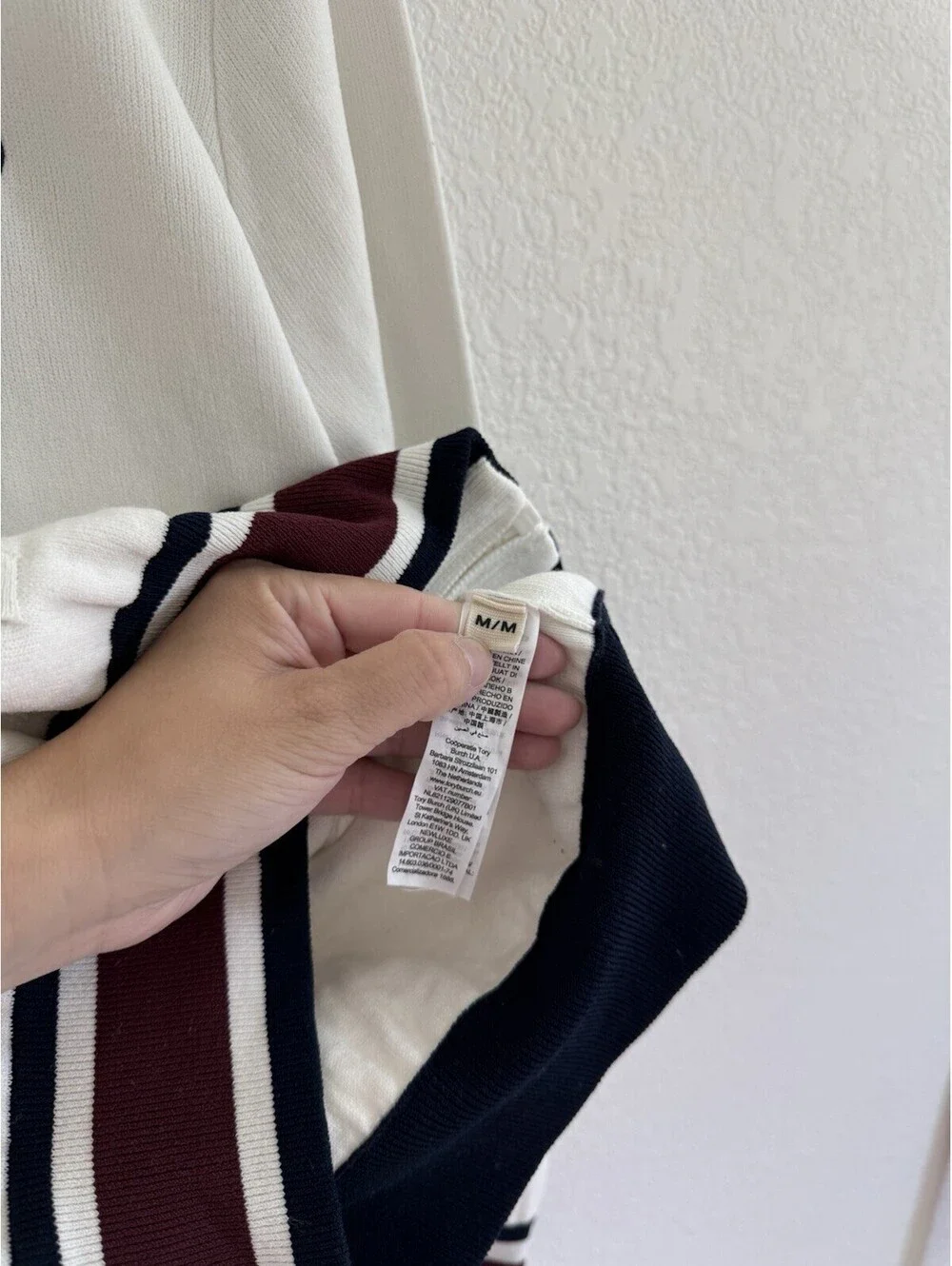 Tory Burch Tech Knit Snow White Sporty Full Zip Tennis Jacket Women’s Sz Medium